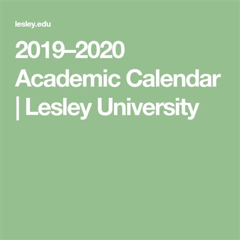 5 Essential Dates On The Lesley University Calendar