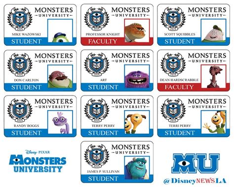 5 Id Card Designs From Monsters University