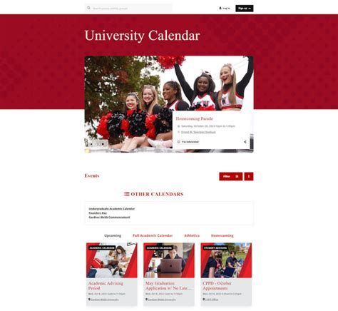 Gardner Webb University Calendar Dates And Events