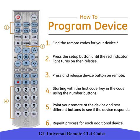 Ge 6 Universal Remote Codes And Programming Guide