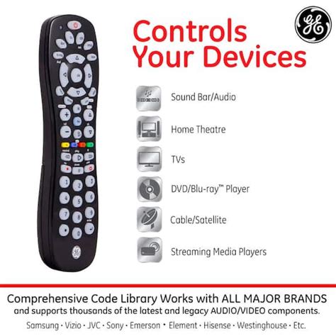 Ge Universal 8 Device Remote Control Codes List