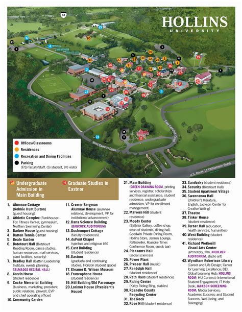 Hollins University Campus Map And Directions Guide