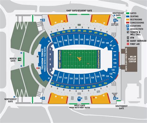 Milan Puskar Stadium Seating Chart Wvu Football