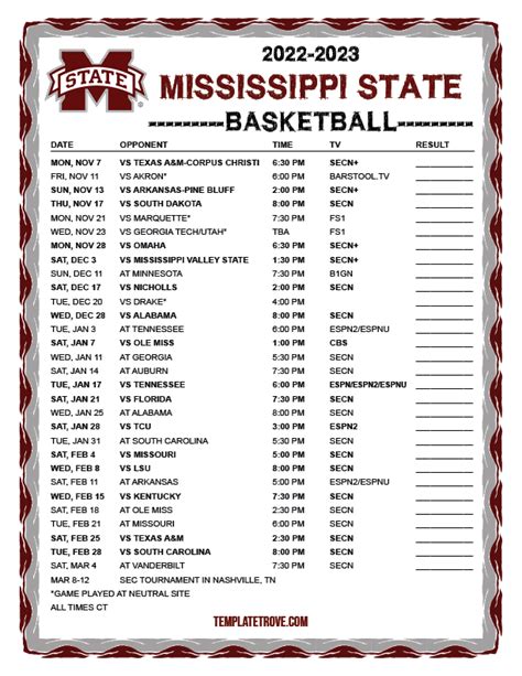 Mississippi State University Baseball Schedule And Scores