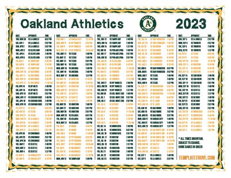 Oakland City University Baseball Schedule 2023