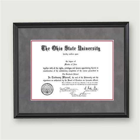 Ohio State University Diploma Frames For Alumni Pride