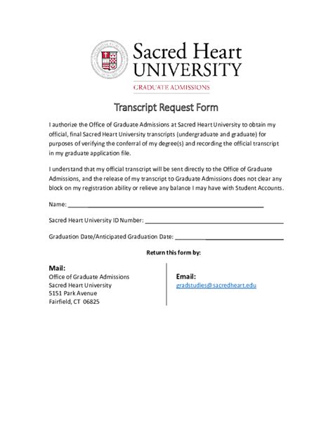 Sacred Heart University Transcript Request Process Made Easy