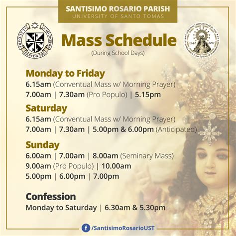 St Joseph University Parish Mass Schedule & Times