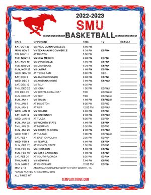 Stevenson University Mustangs Basketball Schedule