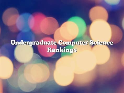 Top 5 Facts About Uts Computer Science Ranking