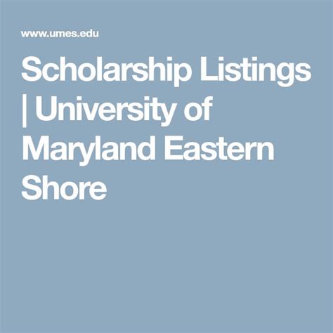 Top 5 University Of Maryland Eastern Shore Scholarships