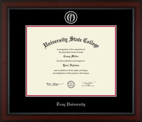 Troy University Diploma Frame Options For Alumni