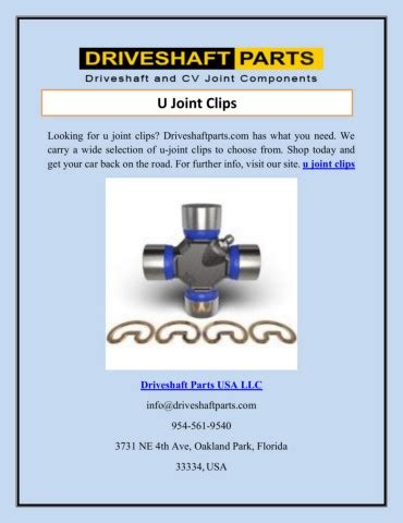 Universal Joint Clips: A Comprehensive Guide And Uses