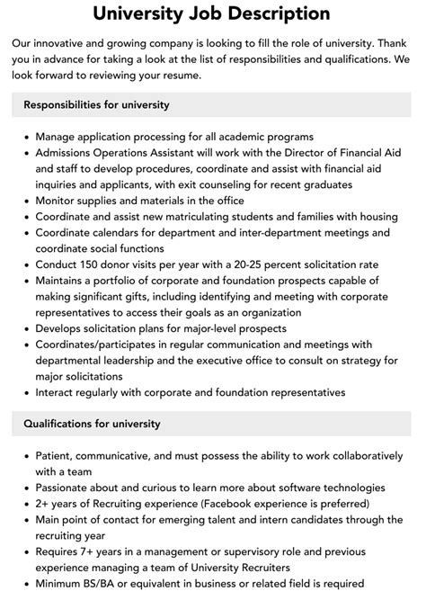 University Admissions Officer Job Description And Career Guide