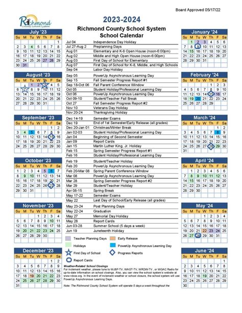 University Of Richmond Calendar 24-25 Key Dates