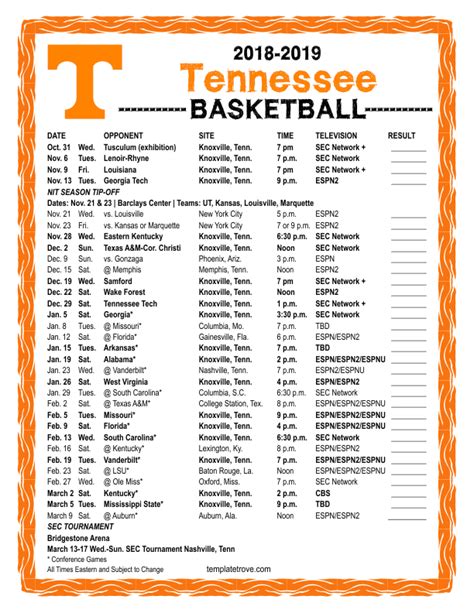 Ut Lady Vols Basketball Schedule Released