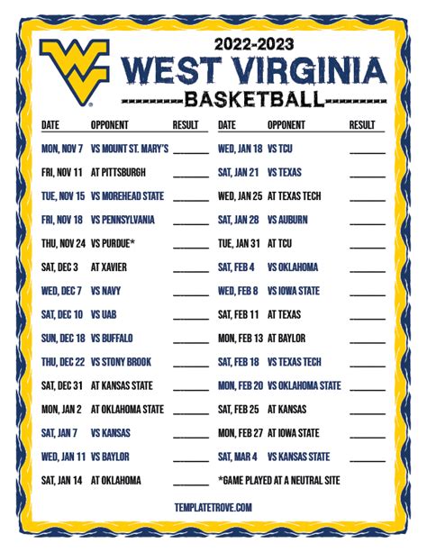 West Chester University Basketball Schedule 2023-2024