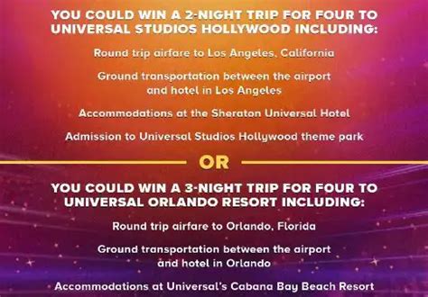 Win A Dream Trip To Universal Studios Sweepstakes 2024